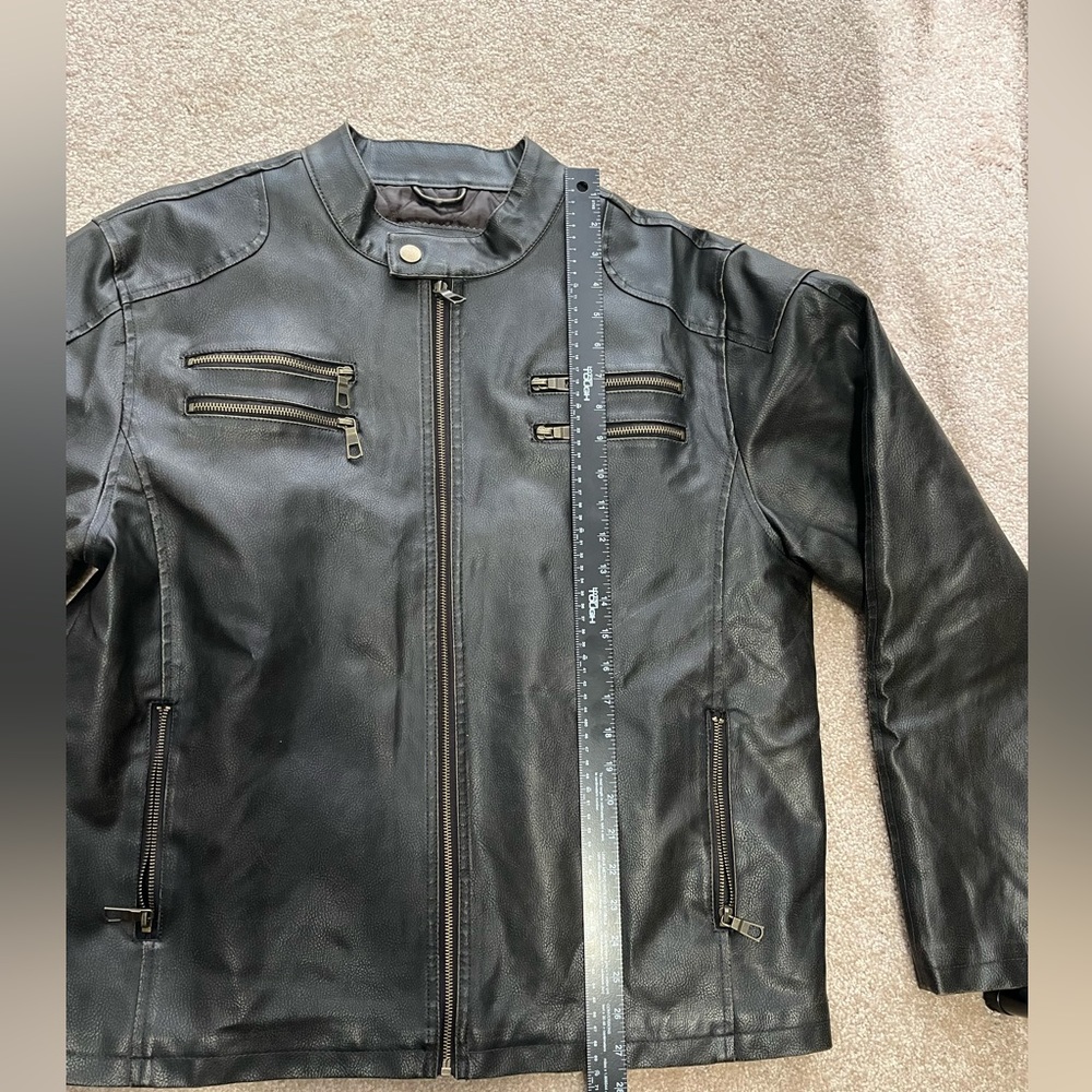 Vintage brown “pleather” jacket Lg - Picture 11 of 14